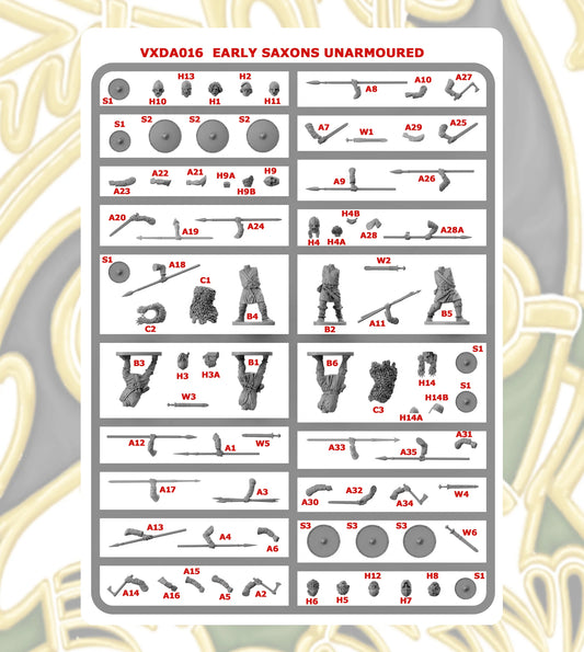 Victrix Early Unarmoured Saxons Sprue