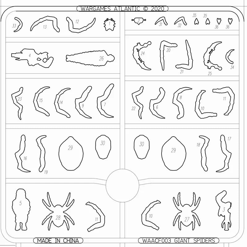 Wargames Atlantic Giant Spiders Sprue