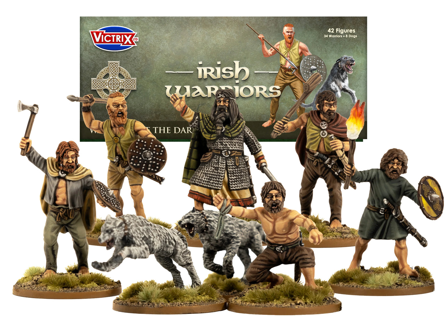 Dark Age Irish & Dogs - 42 Model Set